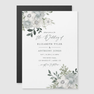 Invitation Magnétique Mariage géométrique eucalyptus Silver Sage