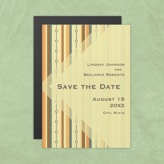 Invitation Magnétique Mariage Inspiré Rétro Moderne de Milieu de Siècle 