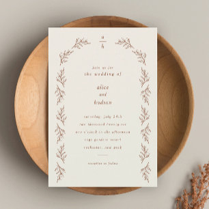 Invitation Magnétique Mariage minimaliste Boho Arch Terracotta