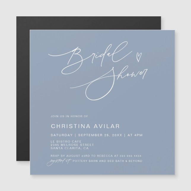Invitation Magnétique Mariage Minimaliste Écriture Manuscrite (Devant / Derrière)