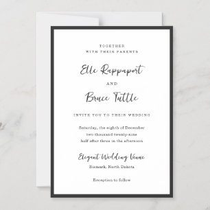 Invitation Magnétique Mariage Minimaliste Typographie Moderne
