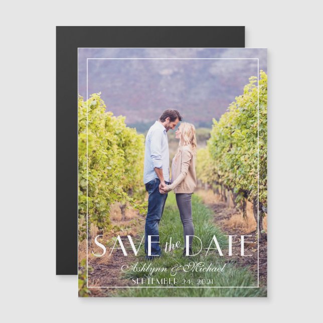 Invitation Magnétique Mariage moderne et élégant (Devant / Derrière)