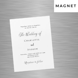 Invitation Magnétique Mariage noir blanc classique formel luxe moderne