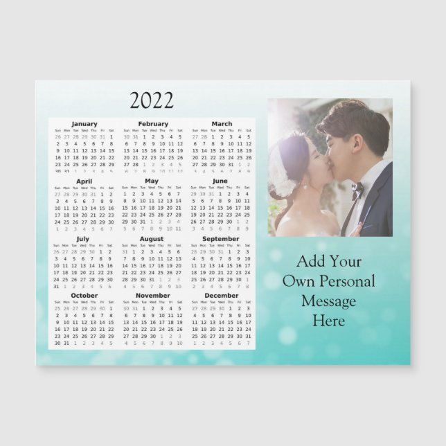 Invitation Magnétique Mariage Photo 2022 Mini Calendrier Magnétique Invi (Devant)