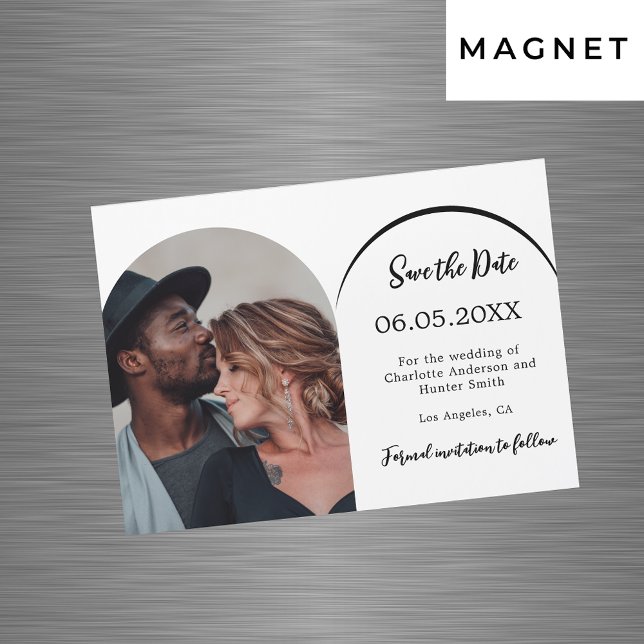 Invitation Magnétique Mariage photo d'arc moderne Enregistrer l'aimant D (Créateur téléchargé)