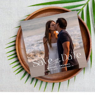 Invitation Magnétique Mariage photo de typographie moderne