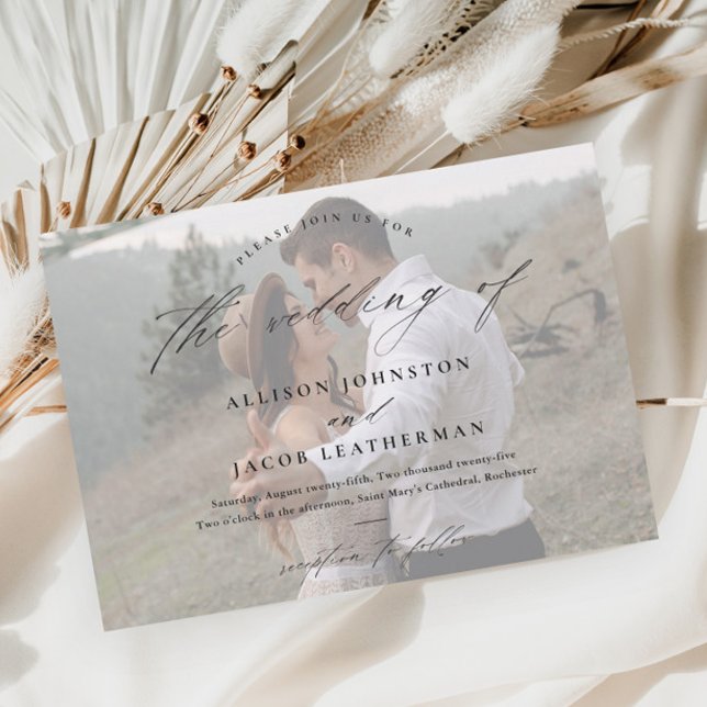 Invitation Magnétique Mariage photo écriture élégante (Créateur téléchargé)