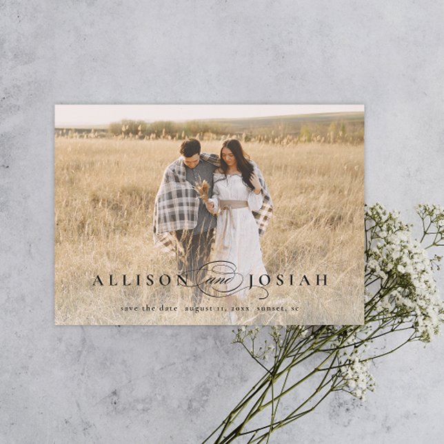 Invitation Magnétique Mariage Photo Sav Typographie Élégante Classique N (Créateur téléchargé)