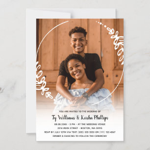 Invitation Magnétique Mariage photo White Wreath 