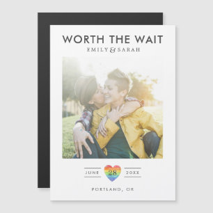 Invitation Magnétique Mariage reporté LGBTQ Enregistrer la date avec la
