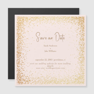 Invitation Magnétique Mariage Rose & Or Sauver Notre Date
