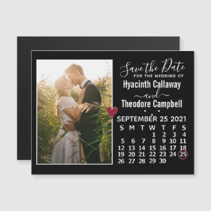 Invitation Magnétique Mariage Sauvegarder la date Septembre 2021 Calendr