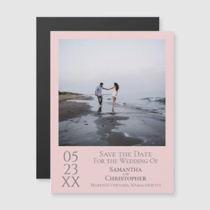 Invitation Magnétique Mariage Simple Moderne Enregistrer la Date Photo R
