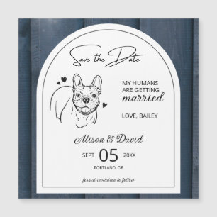 Invitation Magnétique Mariage vintage de Bulldog Sauvez la date