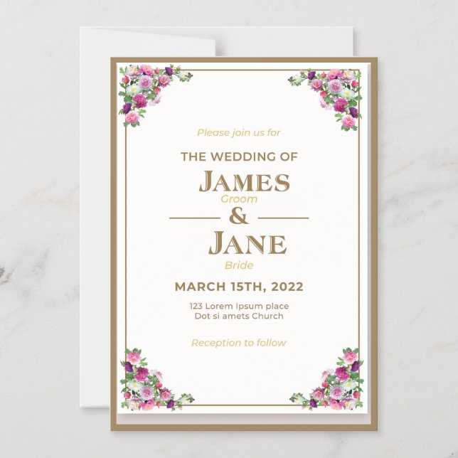 Invitation Magnétique #mariageminimaliste  #invitationmoderne (Recto)