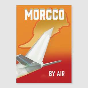 Invitation Magnétique Maroc par avion impression métallique