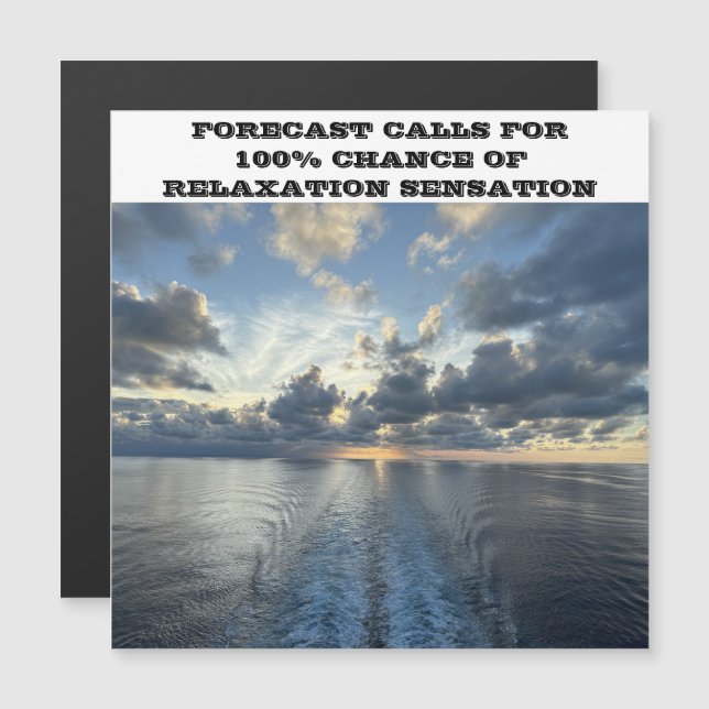 INVITATION MAGNÉTIQUE MARQUE DE PORTE DE NAVIRE DE CROISIÈRE PRÉVISIONS  (Devant / Derrière)