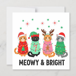 Invitation Magnétique Meowy Christmas Cat