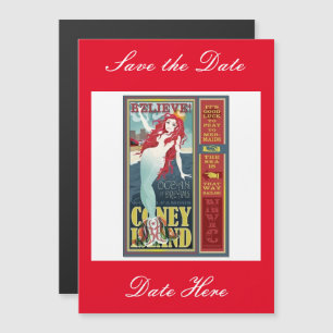 Invitation Magnétique mermaid de l'île de coney