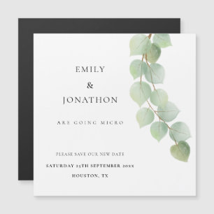 Invitation Magnétique Micro Mariage Eucalyptus Botanique Enregistrer La