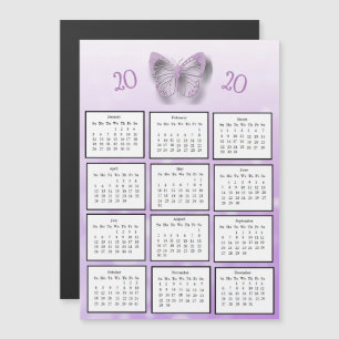 Invitation Magnétique Mini-Calendrier Purple Butterfly 2020