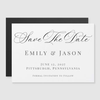 Invitation Magnétique Minimalist Elegant Script Save the Date Card