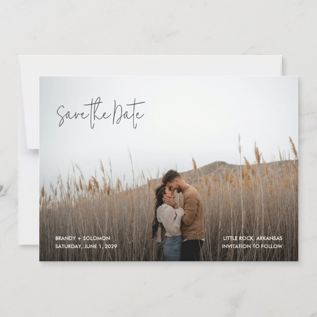 Invitation Magnétique Modern Elegant Photo Wedding Save the Date (Recto)