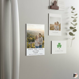 Invitation Magnétique Modern Minimalist Polaroid Wedding Save the Date