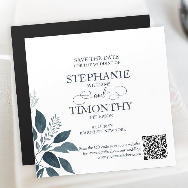 Invitation Magnétique Moderne Simple QR Code Enregistrer La Date Mariage (Make your wedding planning stress-free with this Save the Date magnet invitations featuring QR code.)