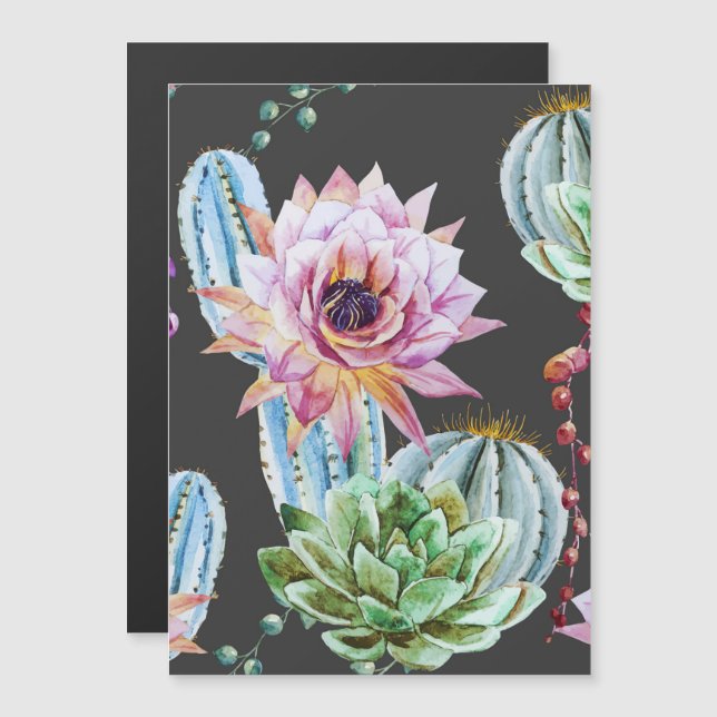 Invitation Magnétique Motif Big Cactus (Devant / Derrière)