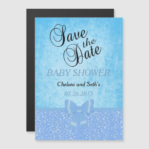 Invitation Magnétique Motif du chat animal de Jaguar  Bleu  Douche pour 