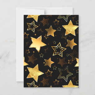 Invitation Magnétique Motif sans couture avec des étoiles dorées