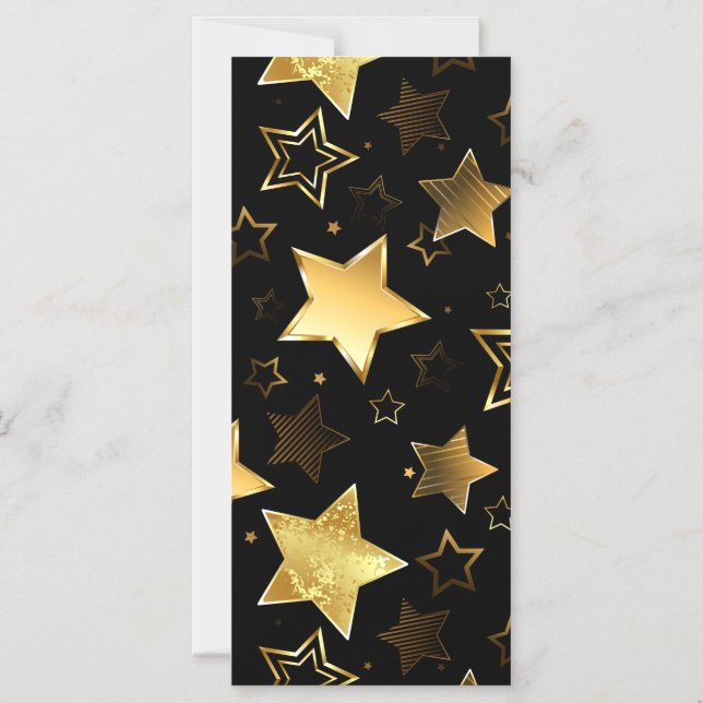 Invitation Magnétique Motif sans couture avec des étoiles dorées (Recto)
