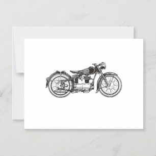 Invitation Magnétique Moto Vintage Rétro _ J'Aime Ma Moto