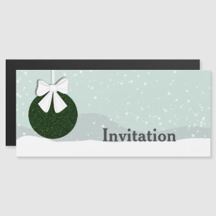 Invitation Magnétique Neige d'hiver avec ampoule de Noël
