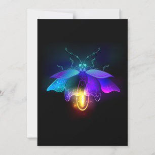 Invitation Magnétique Neon Firefly sur noir
