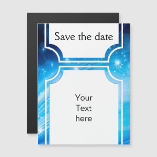 Invitation Magnétique Northern Light Stars blue + votre texte et vos idé