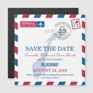 Invitation Magnétique Norway Airmail sauve la date
