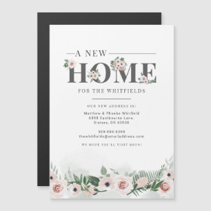 Invitation Magnétique Nous Avons Déplacé L'Adresse Florale Moving Faire-