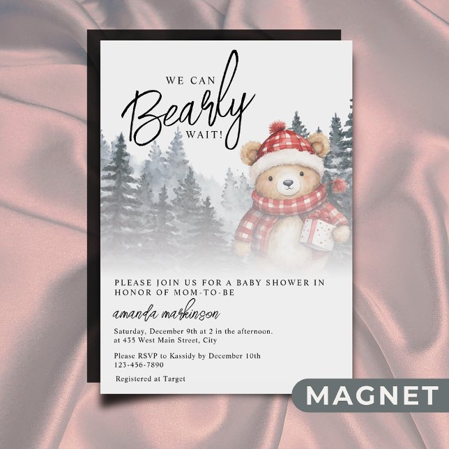 Invitation Magnétique Nous pouvons attendre le Baby shower d'hiver (Créateur téléchargé)