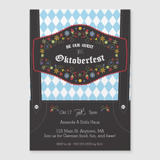 Invitation Magnétique Oktoberfest (Octoberfest) Allemagne (Devant)