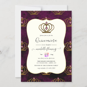 Invitation magnétique Old Gold Elegance pour Quinc