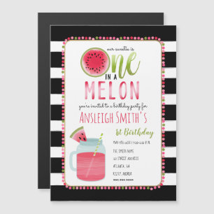 Invitation Magnétique One In A Melon Watermelon Mason Jar Premier Annive