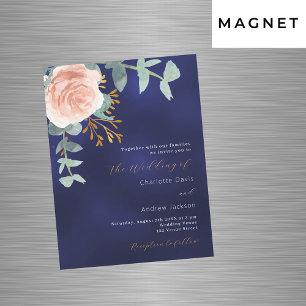 Invitation Magnétique or rose vert marine bleu luxe mariage