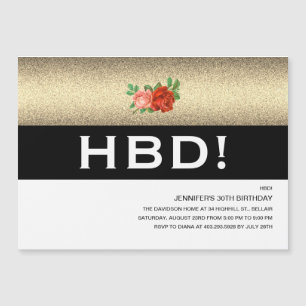 Invitation Magnétique Paillettes Élégance Roses Élégantes