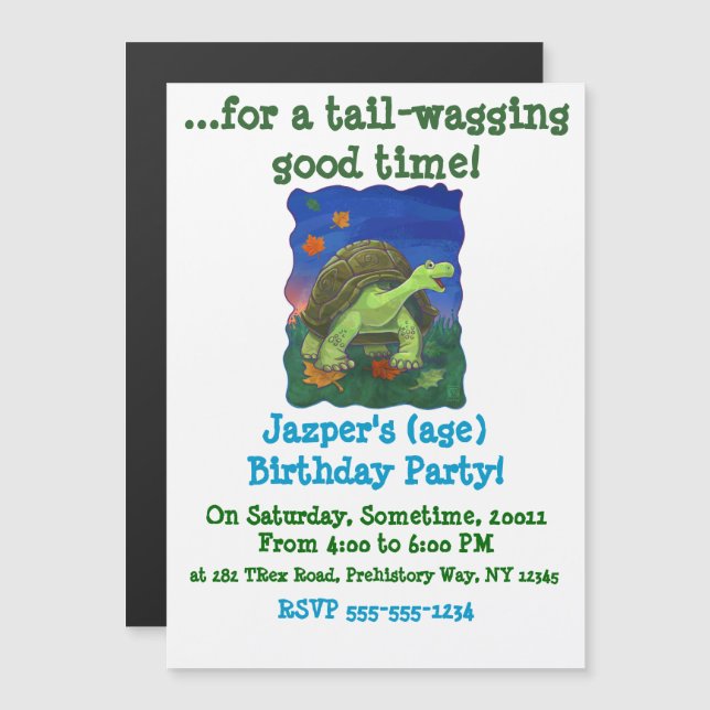 Invitation Magnétique Papier à lettres Tortoise (Devant / Derrière)