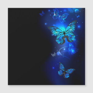 Invitation Magnétique Papillon Morpho sur fond sombre