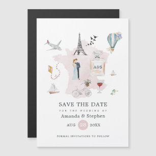 Invitation Magnétique Paris Destination Mariage Monogramme Enregistrer l