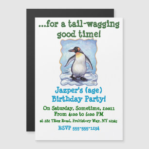 Invitation Magnétique Parti personnalisé de mignon Penguin
