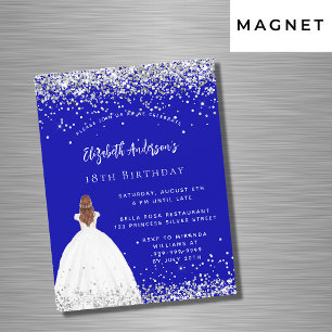Invitation Magnétique Parties scintillant royale bleu d'anniversaire